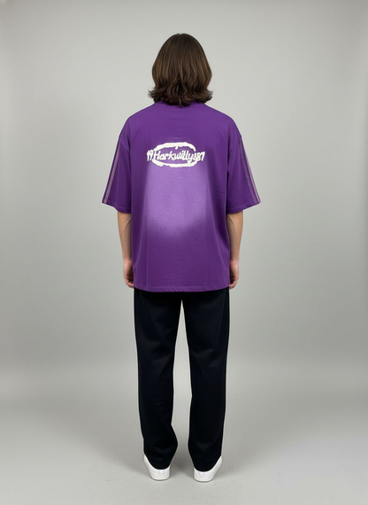 Willys 1987 Oversized Drop Shoulder Purple T-Shirt – Soft & Cozy Vintage Unisex Streetwear