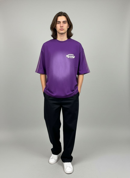 Willys 1987 Oversized Drop Shoulder Purple T-Shirt – Soft & Cozy Vintage Unisex Streetwear